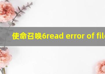 使命召唤6read error of file